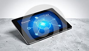 Futuristic Tech Interface on a Digital Tablet