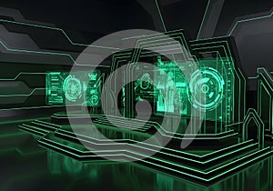 Futuristic Tech Interface Stage
