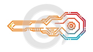 Futuristic Tech Key Abstract Vector, vector design Generative AI