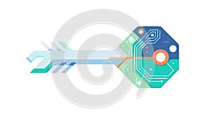 Futuristic Tech Key Icon Vector, vector design Generative AI