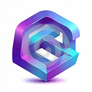 Futuristic Tech Logo with Interlocking Geometric Shapes