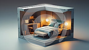 Futuristic Tech Workstation with Coding Screens and Servers