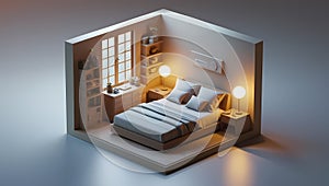 Futuristic Tech Workstation with Coding Screens and Servers