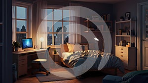 Futuristic Tech Workstation with Coding Screens and Servers