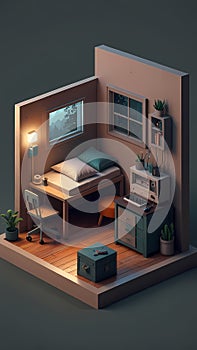 Futuristic Tech Workstation with Coding Screens and Servers