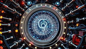 Futuristic Technological Control Panel Interface