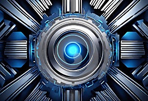 Futuristic Technology Abstract Background with High-End Mechanical Machinery