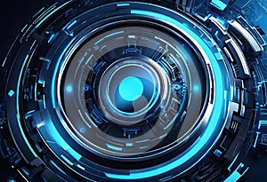 Futuristic Technology Abstract Background with High-End Mechanical Machinery