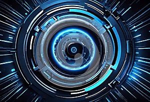 Futuristic Technology Abstract Background with High-End Mechanical Machinery