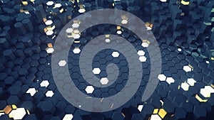 Futuristic technology backgound with hexagons 3D render