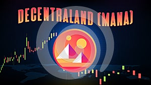 futuristic technology background of Decentraland MANA Price graph Chart coin digital cryptocurrency photo
