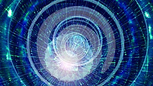 Futuristic Technology Background. Outer Space, Alien Technology And Spaceship Concept