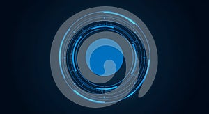 Futuristic Technology Circle - Blue Digital Interface Background