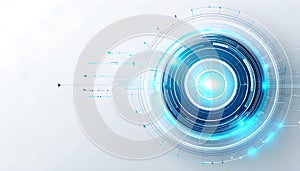 Futuristic Technology Circle and Circuit Board Background