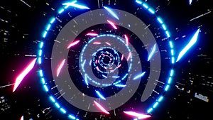 Sci Fi Space Red and Blue Swirl Particles Background photo