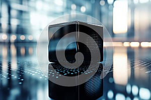 futuristic technology cube digital data internet connectivity, cyber tech background wallpaper.