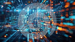 Futuristic technology interface background, 3d rendering Generated with AI