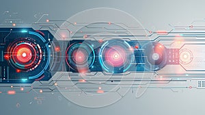 Futuristic Technology Interface with Circular Data Elements
