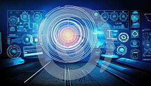 Futuristic Technology Interface with Concentric Circles