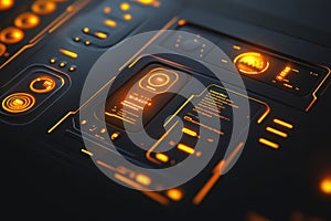 Futuristic Technology Interface Control Panel Display