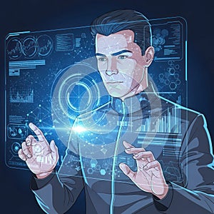 Futuristic Technology Interface Interaction