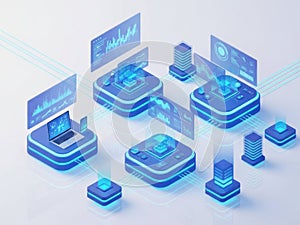 Futuristic technology interface with multiple data displays