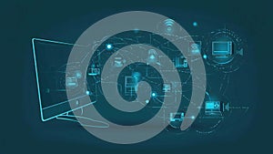 Futuristic Technology Network and Digital Connectivity