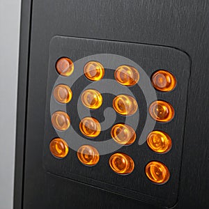 Futuristic Technology Panel with Amber Indicator Lights