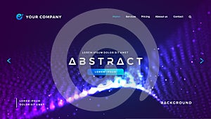 Futuristic and technology websites background. Dynamic abstract liquid flow particles background. Shining abstract particle flow