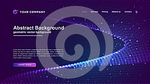 Futuristic and technology websites background. Dynamic abstract liquid flow particles background. Shining abstract particle flow