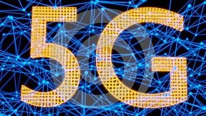 Futuristic  technology  wireframe mesh polygonal element in the