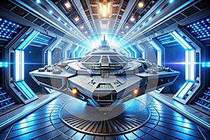 SciFi Panels. Futuristic texture. Spaceship hull geometric pattern. 3d illustration. Technology concept photo