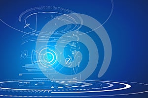 Futuristic three-dimensional interface, abstract graphic design.