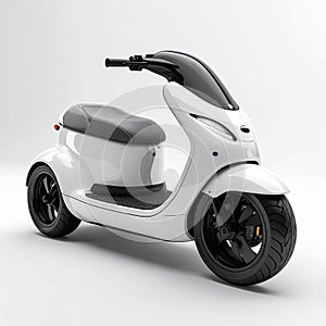 Futuristic ThreeWheel Electric Scooter on White