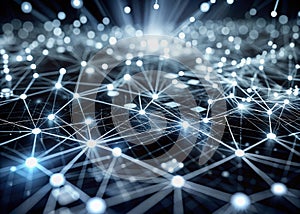 A Futuristic TiltShift View of a Digital Network Exploring Binary Code and Data Streams in a Stunning Abstract