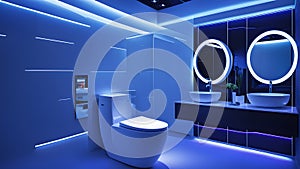 futuristic toilet design, rounded shapes and glossy surface. AI generated