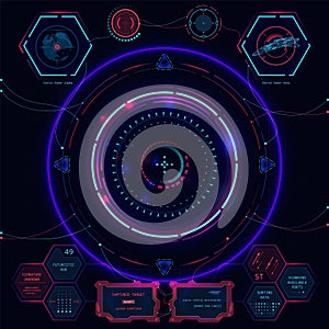 Futuristic touch screen user interface HUD. Vector illustration