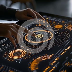 Dynamic Data Interaction on a Futuristic Touchscreen Interface