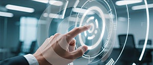 Futuristic Touchscreen Interface with Digital Circular UI