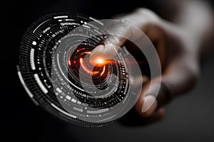 Futuristic Touchscreen Interface Digital Technology Concept for Innovation and Design Generative AI