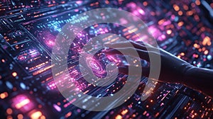 Futuristic touchscreen interface - generative ai