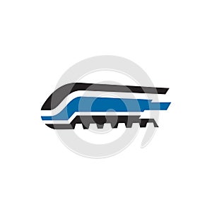 Futuristic train logo design vector template