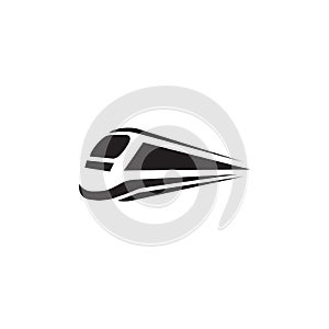 Futuristic train logo design vector template