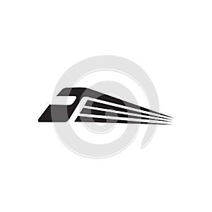 Futuristic train logo design vector template