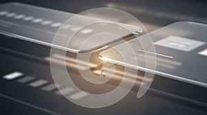 Futuristic transparent glass panels interface background abstract data visualization technology concept