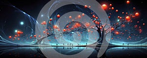 Futuristic Tree with Neural Orbs