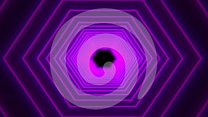 Futuristic Tunnel Fight Animation with Purple Neon light. 4k