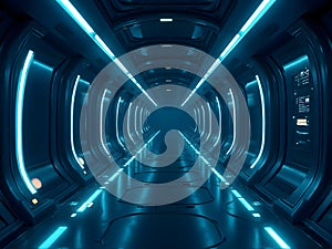 Futuristic Tunnel Interior Background