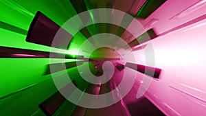 Futuristic tunnel with moving colorful glowing lines. Loopable animation