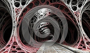 Futuristic Tunnel with Organic Architectural Design